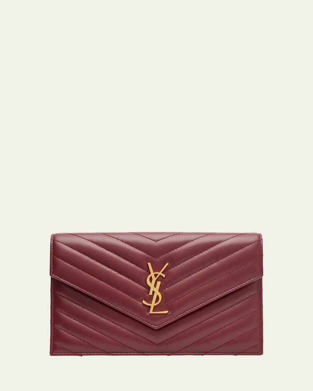 Small YSL Wallet on Chain in Quilted Leather